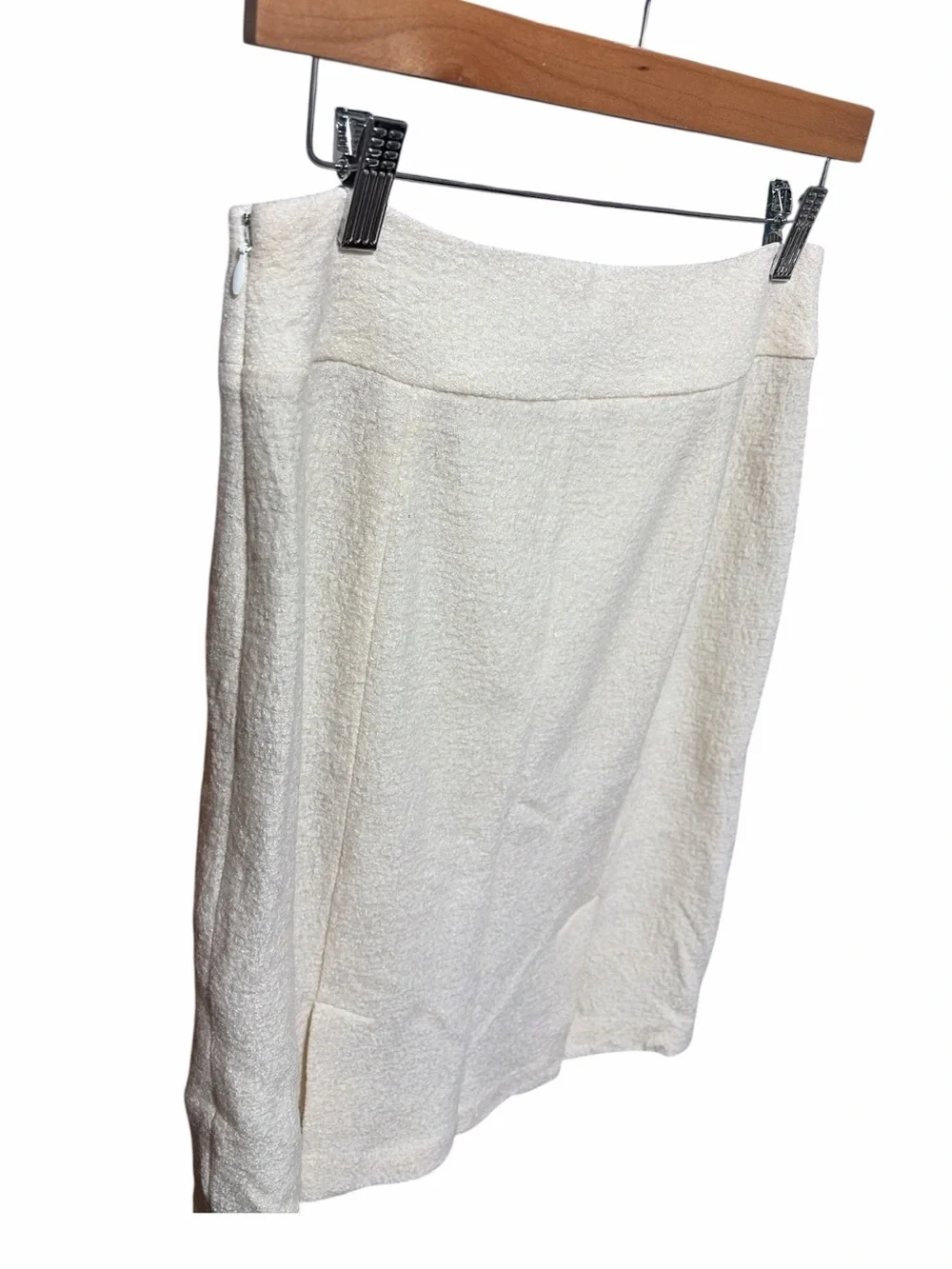 Banana Republic Wool Blend Cocoon Bouclé Pencil Skirt - Cream - Picture 3 of 6